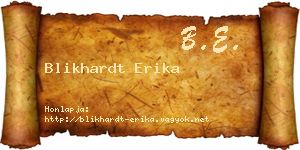 Blikhardt Erika névjegykártya